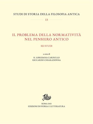 cover image of Il problema della normatività nel pensiero antico